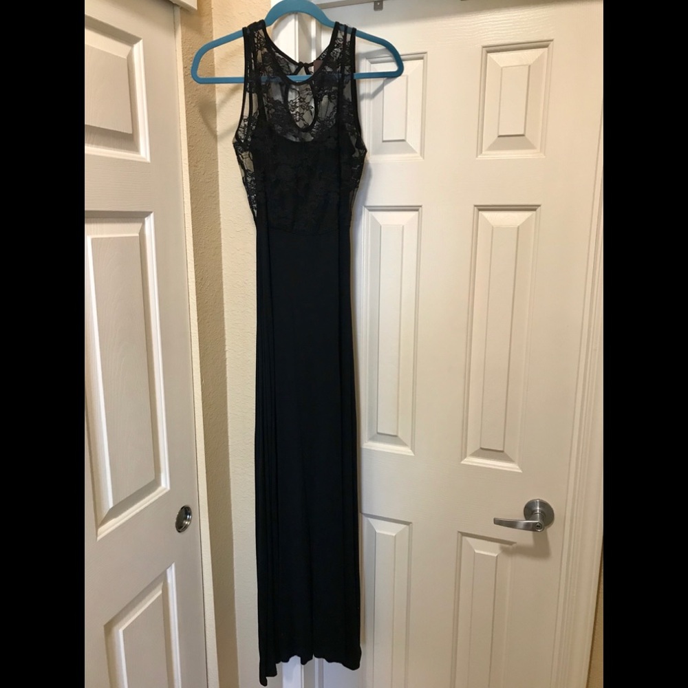NWT Black lace maxi dress